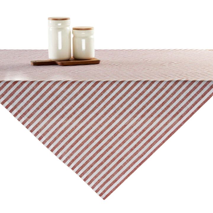 Solino Home 100% Pure Linen Table Throw 52 x 52 Inch | Amalfi Stripe