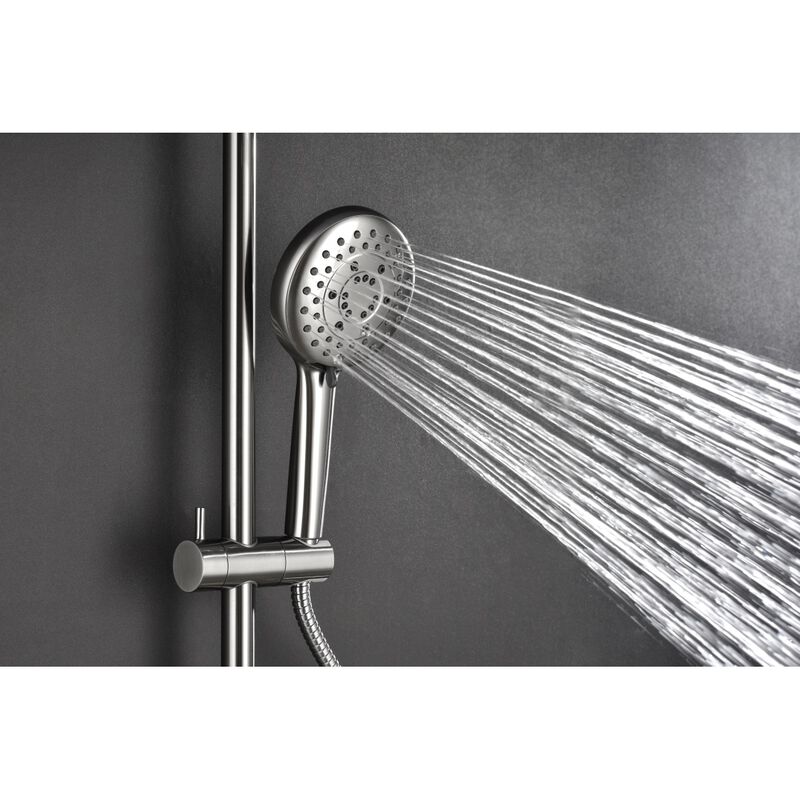 Matte Black Shower System: Rain Showerhead, Hand Shower, Slide Bar, Soap Dish