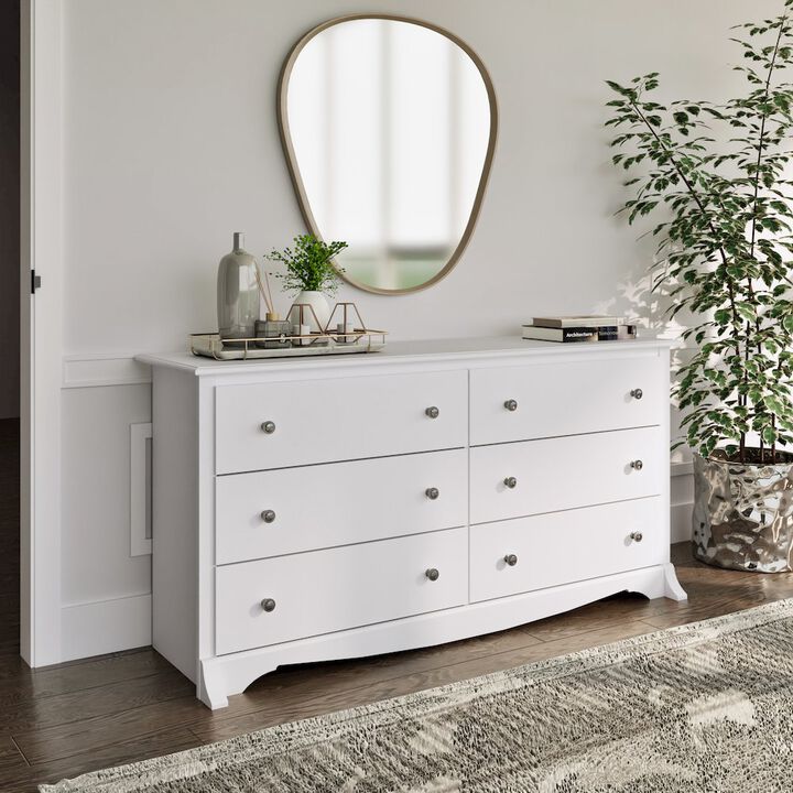 Prepac White Monterey 6 Drawer Dresser