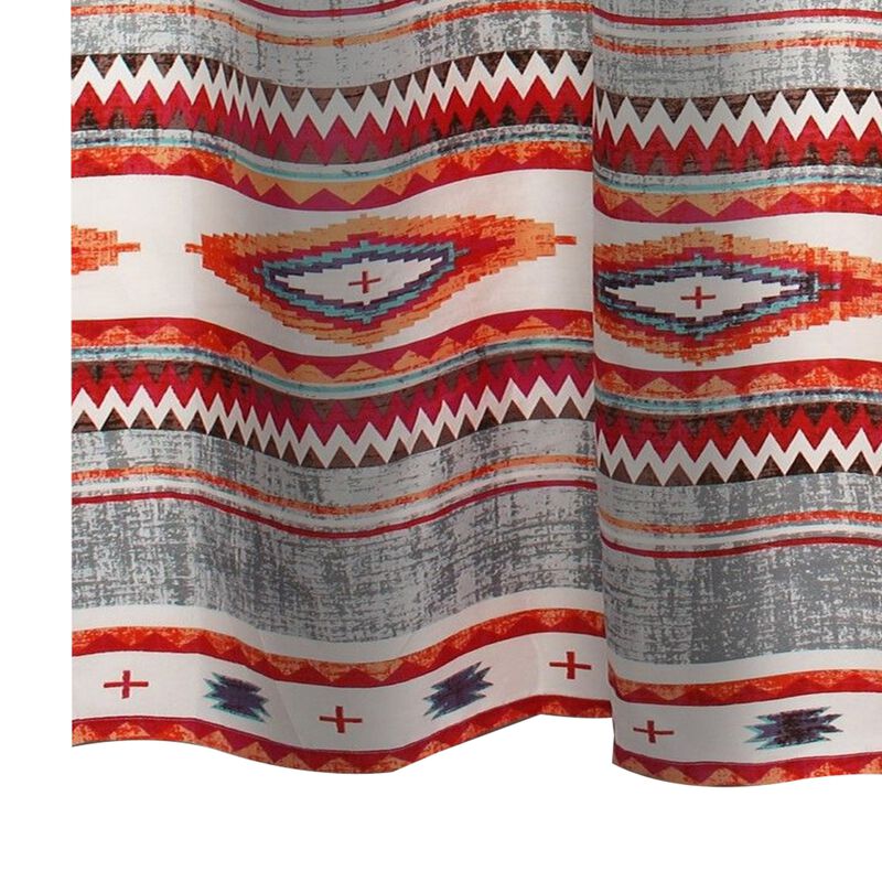 Pimi 72 x 72 Inch Shower Curtains, Soft Microfiber Southwest Boho Style - Benzara