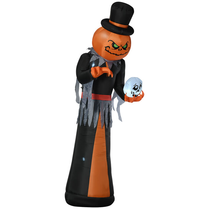 HOMCOM Giant 12FT Halloween Inflatables Pumpkin Reaper for Yard Garden
