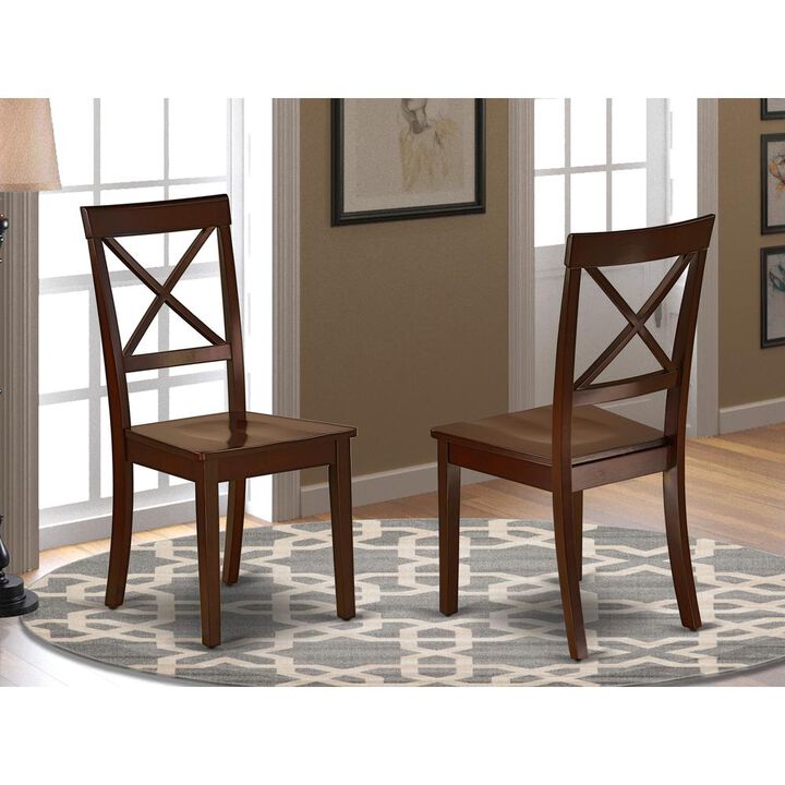 East West Furniture Dining Chair Mahogany, BOC-MAH-W