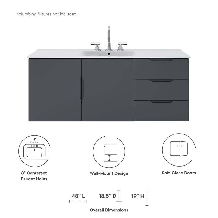 Modway Vitality 48 Single Sink Bathroom Vanity