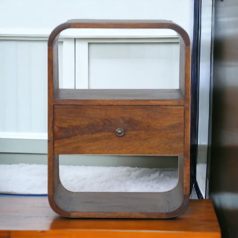 Artisan Furniture Chestnut Curved Edge 1 Drawer Nightstand
