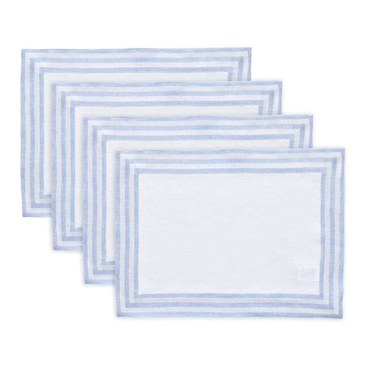 Solino Home 100% Pure Linen Placemats 14 x 19 Inch Set of 4 |Mila