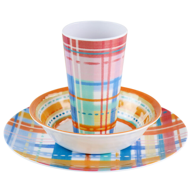 Laurie Gates California Designs Casablanca 12 Piece Melamine Dinnerware Set in Multi