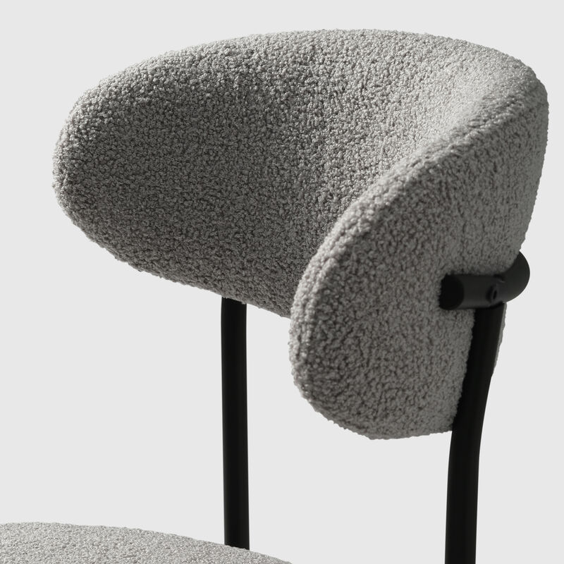 WestinTrends Mid-Century Modern Upholstered Sherpa Round Dining Chairs (Set of 4)