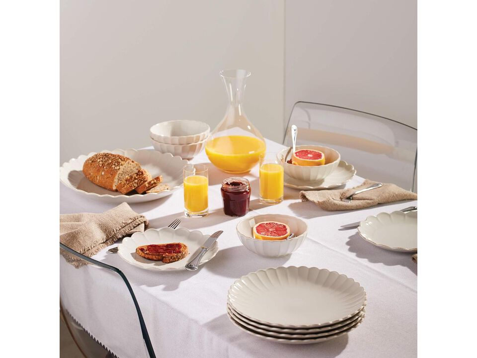 Lenox French Perle Scallop 4-Piece Dinner Plate Set
