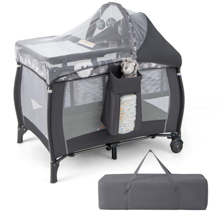 Portable Baby Nursery Center 4-in-1 Portable Travel Crib