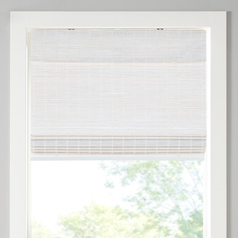 Gracie Mills Isolde Bamboo Woven Light Filtering Roman Shade 64"L - 33x64"