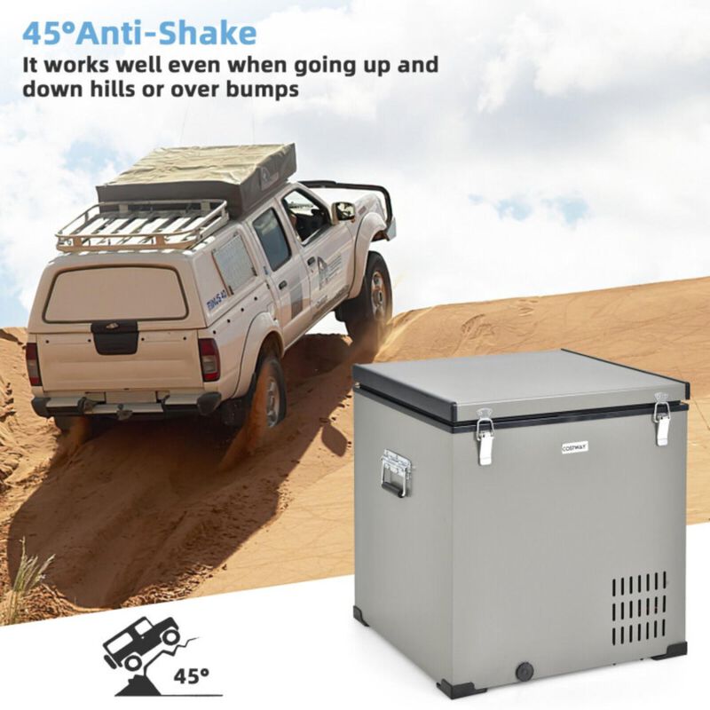 Hivvago 68 Quart Portable Car Refrigerator with DC and AC Adapter