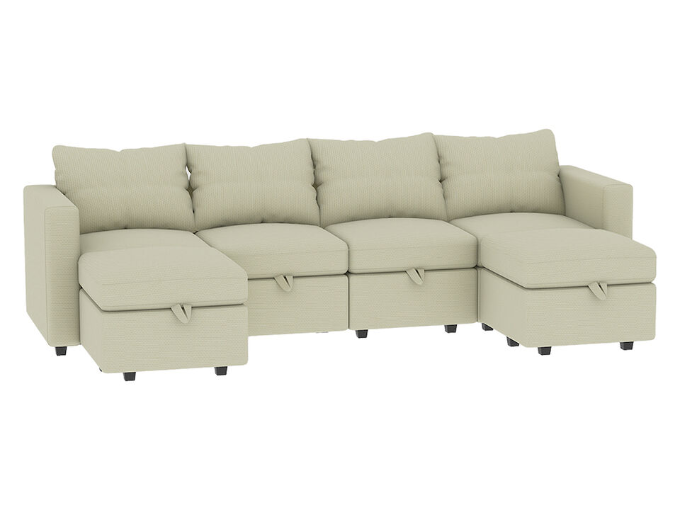 Modular Sectional Sofa with Storage, 109'' L-Shaped Couch, Wooden Frame, Polyester Upholstery, Hidden Compartment Design, Space-Saving Sofa for Living Room, Available in Black, Beige, and Gray