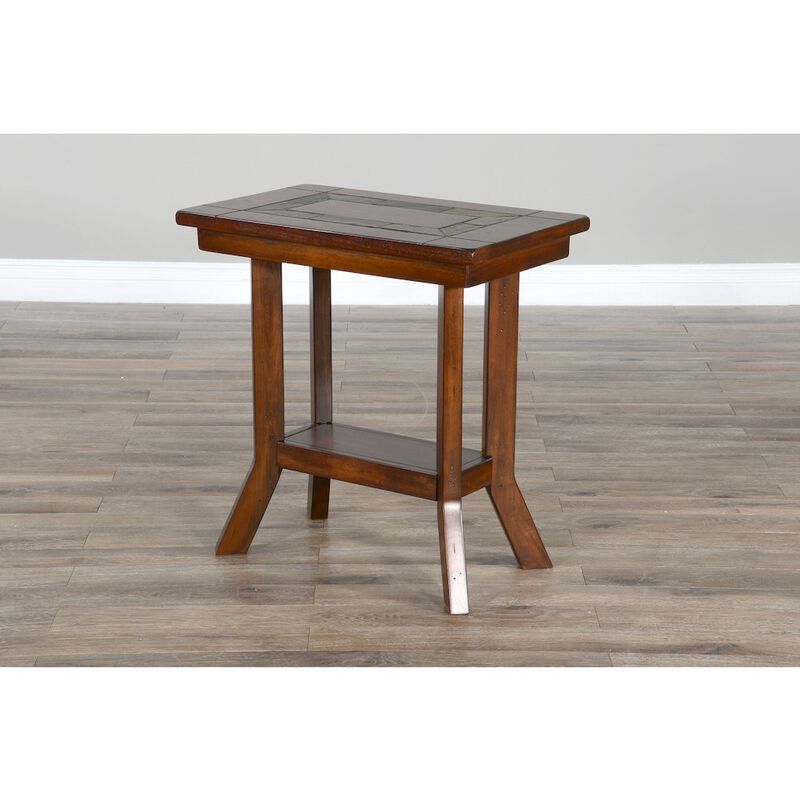 Sunny Designs Santa Fe 25 Mahogany Wood Chair Side Table in Dark Chocolate