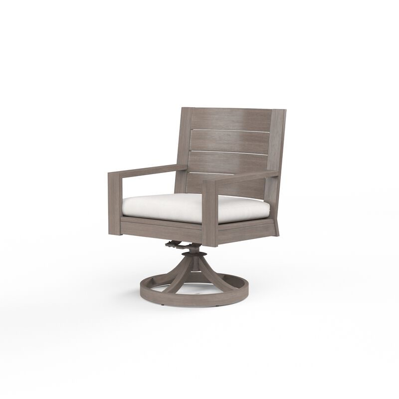 Laguna Swivel Dining Chair in Canvas Flax, No Welt