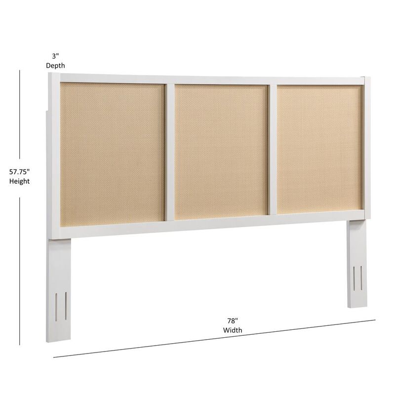 Comfort Pointe Bayport Cane and Solid Wood King Headboard