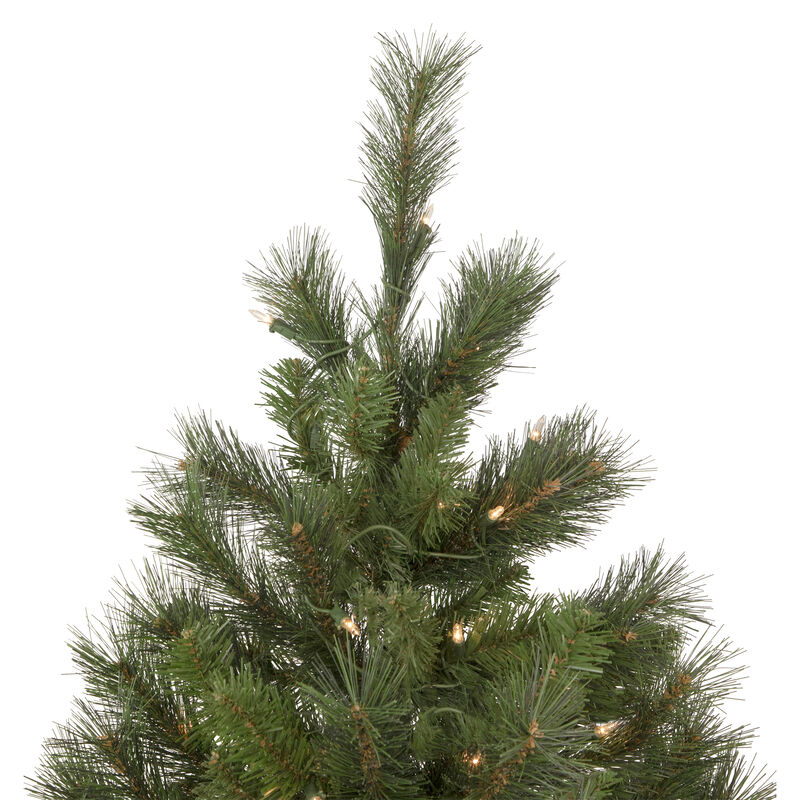 6.5' Pre-Lit Medium Beaver Pine Artificial Christmas Wall Tree  Clear Lights