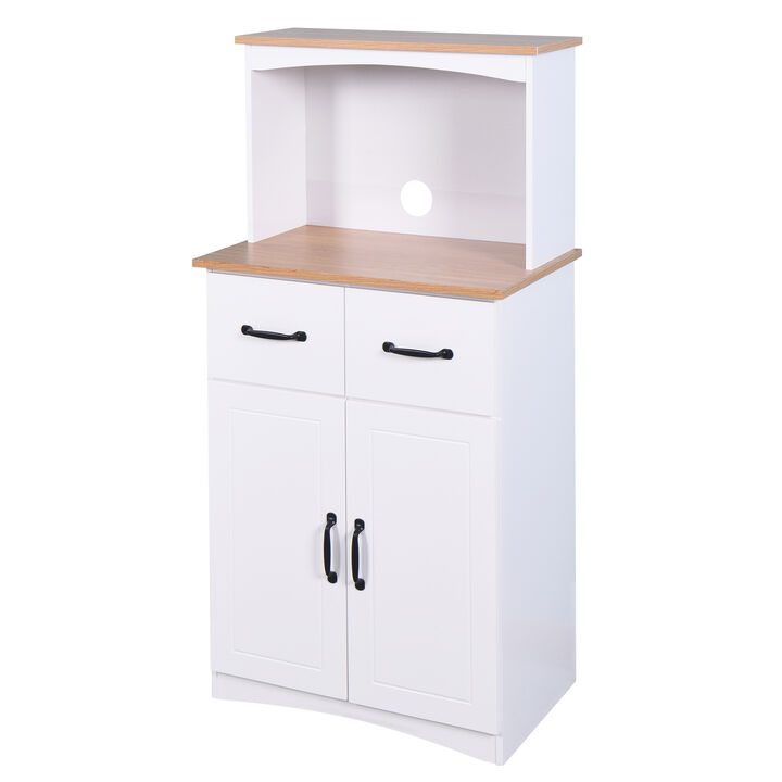 Hivvago Wooden Kitchen Pantry Storage Microwave Cabinet with Storage Drawer
