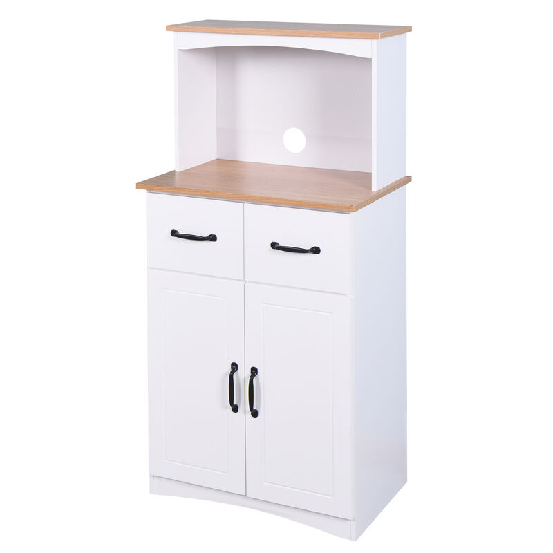 Hivvago Wooden Kitchen Pantry Storage Microwave Cabinet with Storage Drawer