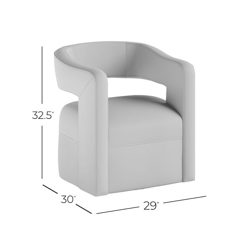 Jofran Lexy Modern Sculpted Curved Upholstered Swivel Accent Chair