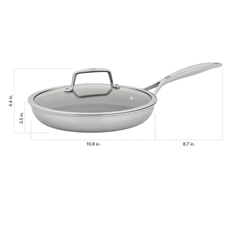 ZWILLING Energy Plus 10-inch Stainless Steel Ceramic Nonstick Fry Pan with Lid