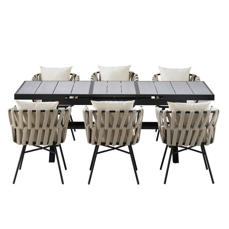 Merax Outdoor Patio Dining Table Chairs Set