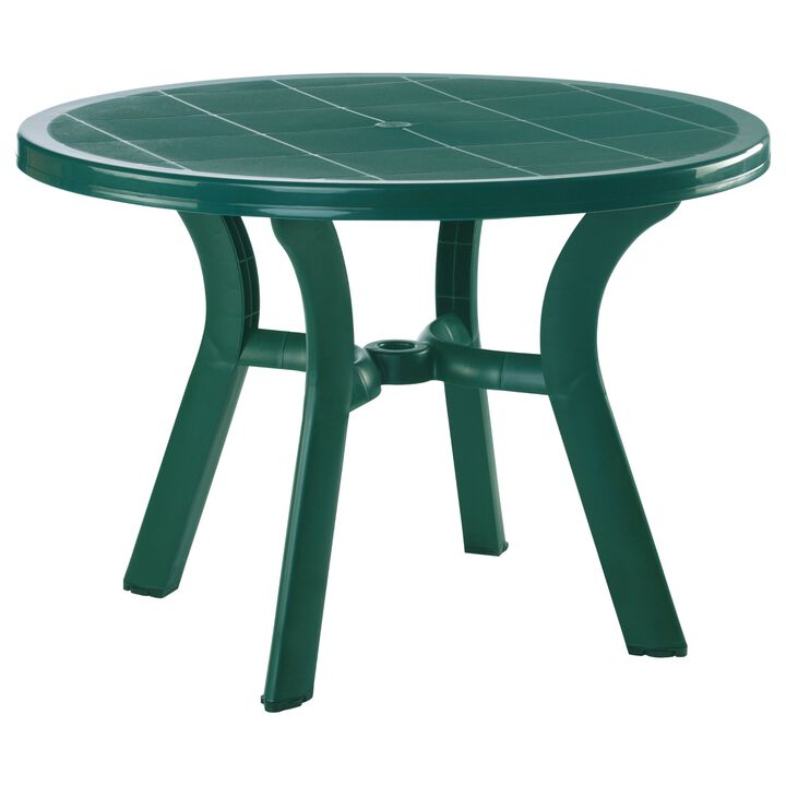 42" Teak Brown Round Outdoor Patio Dining Table