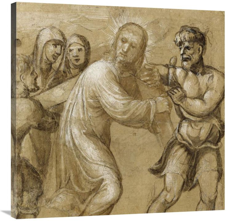 Christ Carrying the Cross (recto); The Resurrection (verso)-Canvas Art-36x36