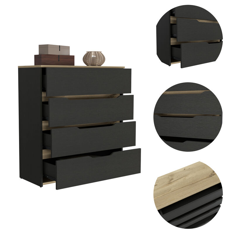 Lynbrook 4-Drawer Dresser Wengue And Light Oak