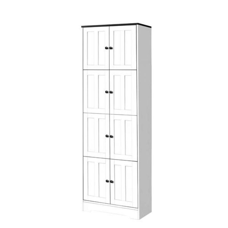 Tall Storage Cabinet with 8 Doors & 4 Shelves Spacious Organizer for Home & Office