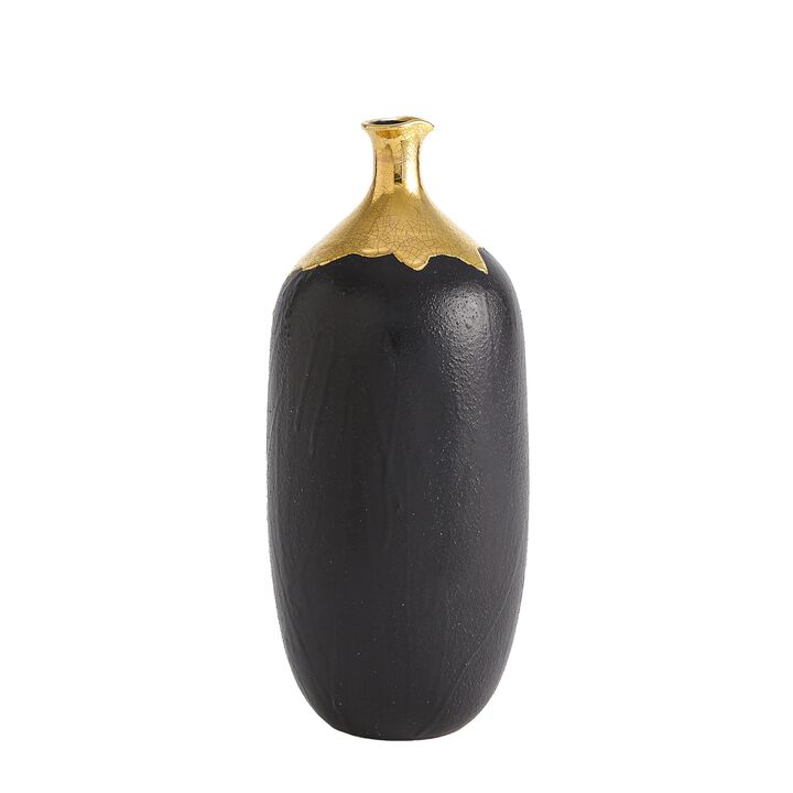 Dipped Golden Crackle Vase