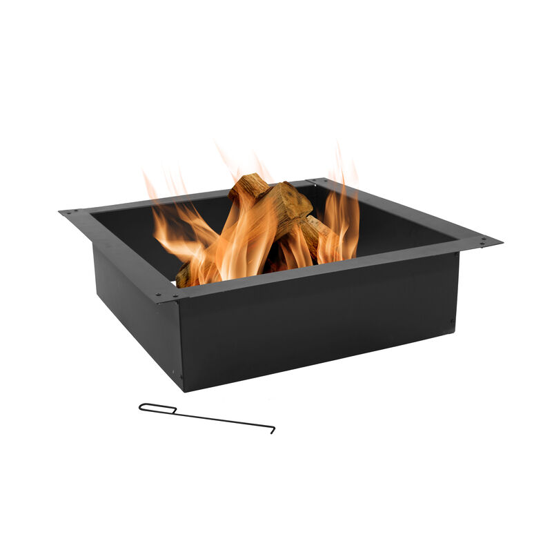 Sunnydaze Heavy-Duty Steel Above/In-Ground Square Fire Pit Rim Liner