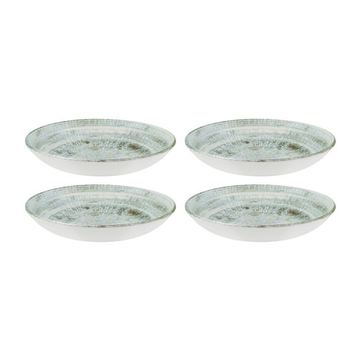 Odette dia.9" h:2" 34 oz. Round Decorated Porcelain Bowl (Set of 4)