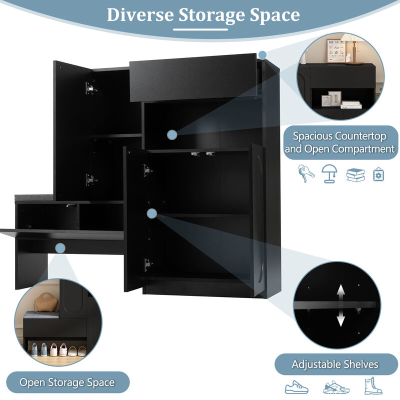 Merax 2-in-1 Shoe Cabinets Storage Bench
