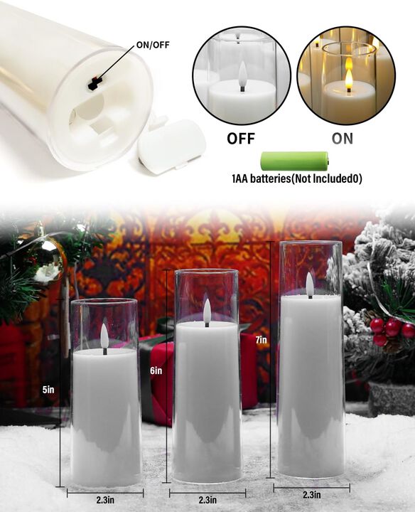 Kakoya Flickering Flameless Candles Battery Operated with Remote