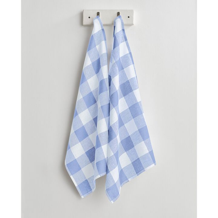 Solino Home 100% Pure Linen Kitchen Towels Set of 2 - 16.5 x 26.5 Inch | Buffalo Check