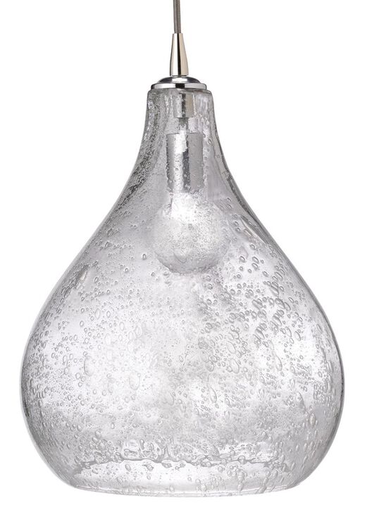 Curved Seeded Glass Pendant