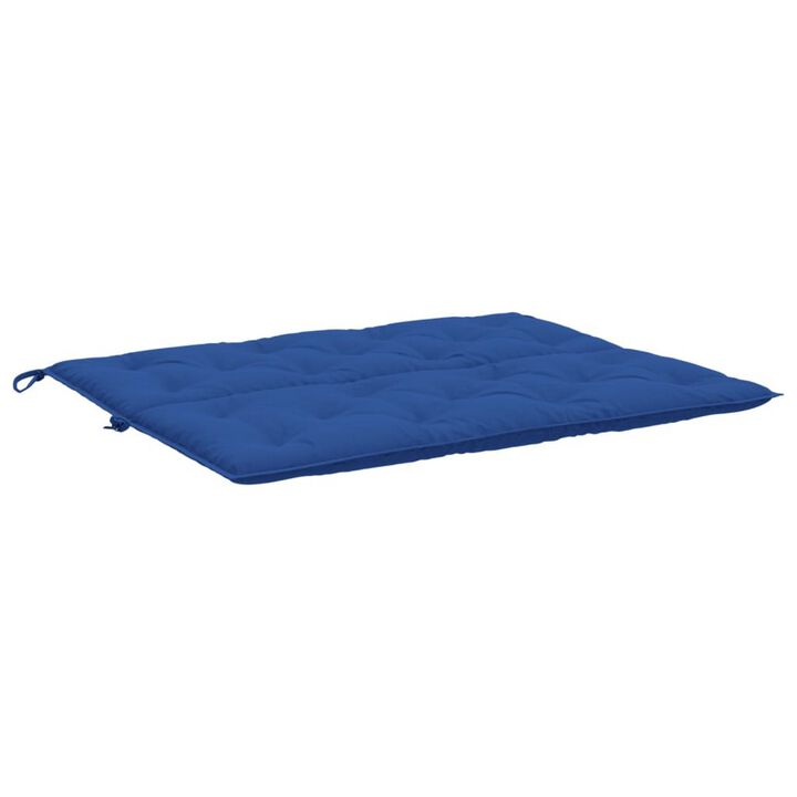 Claire Outdoor Cushion for Bench, Button Tufted Blue Fabric, 47 Inch - Benzara
