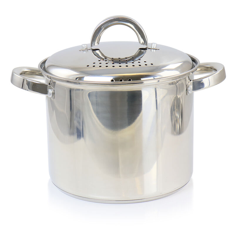 Oster Sangerfield 5 Quart Stainless Steel Pasta Pot with Strainer Lid and Steamer Basket