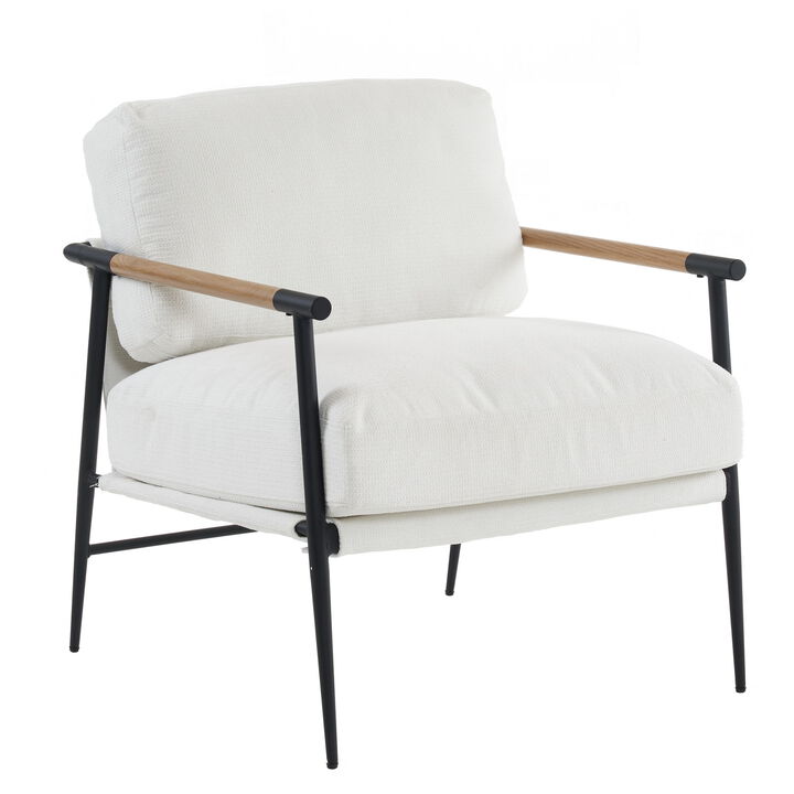 Leisure Chair Lounge Chair Velvet White Color