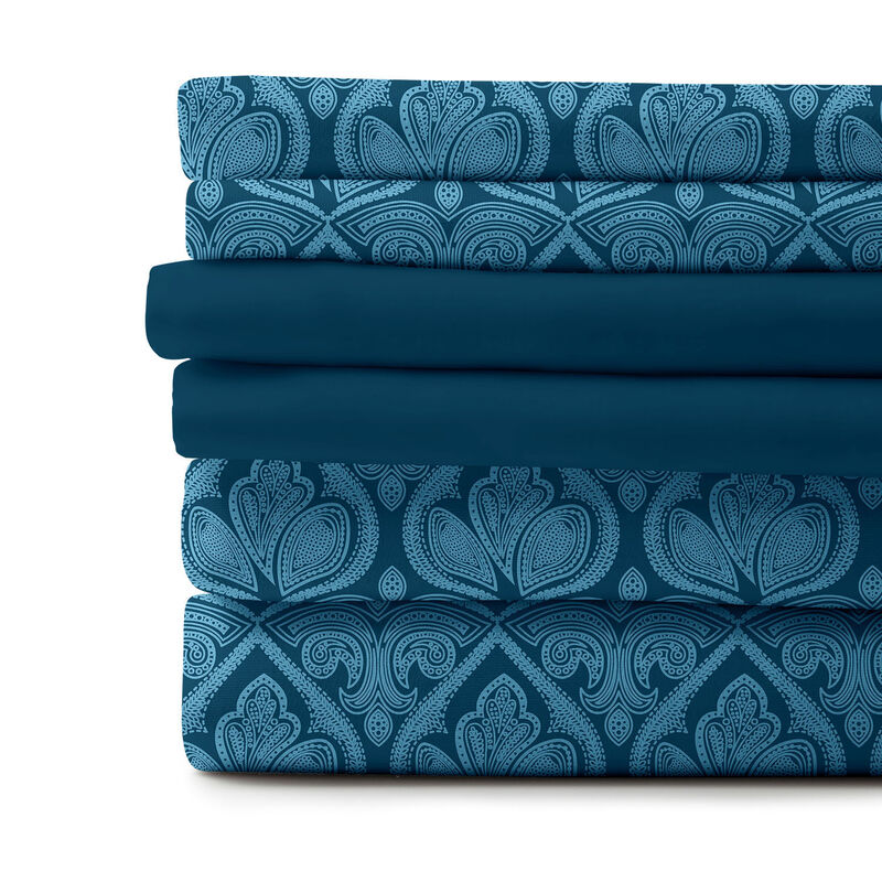 Lux Decor Collection Bed Sheets - Brushed Microfiber Paisley Sheet Set