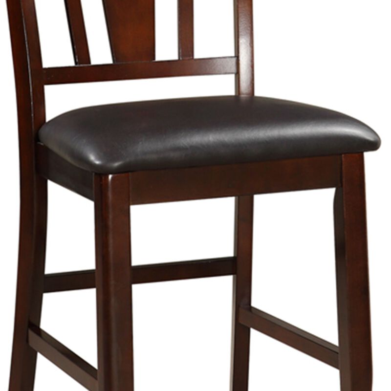 Wooden High Chair, Dark Brown & Black, Set of 2 - Benzara