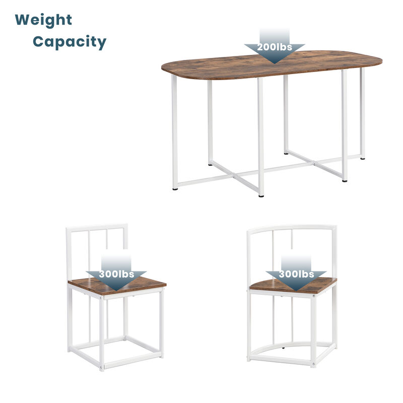 Modern 7-Piece Dining Table Set with 6 Stools