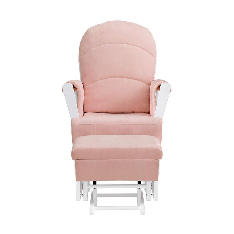 Oxford Baby Soho Baby Essential Wooden Glider White Finish/ Pink Fabric