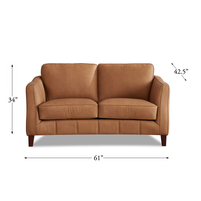 Aria Top Grain Leather Loveseat