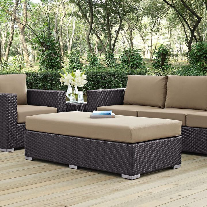 Modway Convene Outdoor Patio Fabric Rectangle Ottoman
