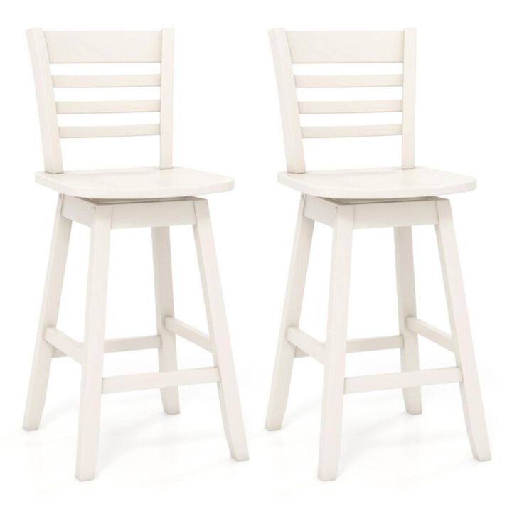 Hivvago Counter Height Barstools Set of 2 with Footrest for Kitchen Island Bar