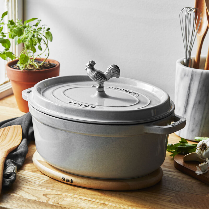 Staub Cast Iron 5.75-qt Coq au Vin Cocotte - Graphite Grey