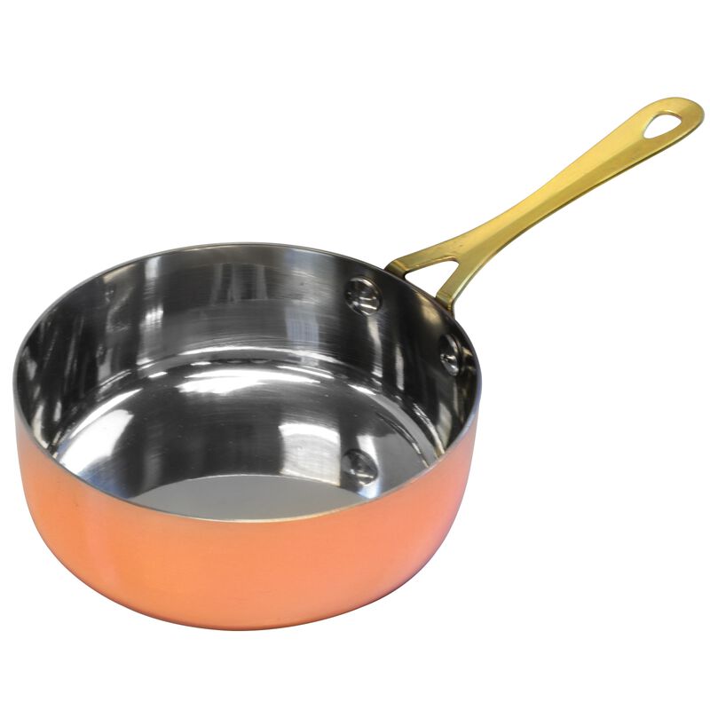 Gibson Home Rembrandt 4.7 Inch Stainless Steel Mini Frying Pan, Copper Plated