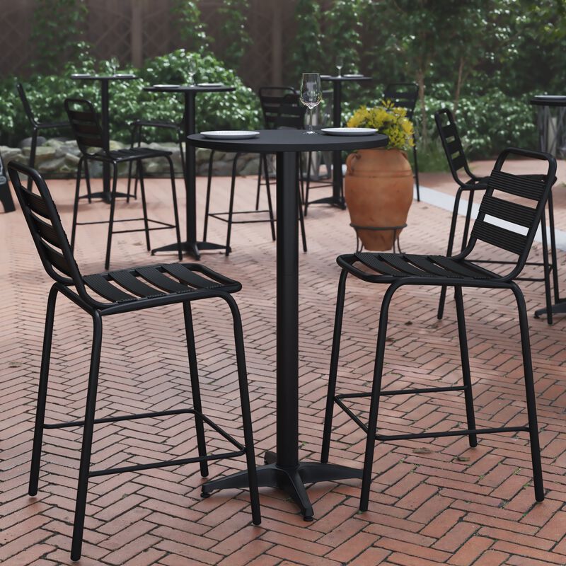 23.25RD Black Fold Bar Table