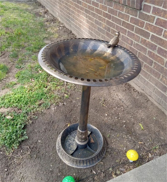 Bird Bath & Feeder Combo with Planter Base, Backyard Garden Decoration for Attracting Birds